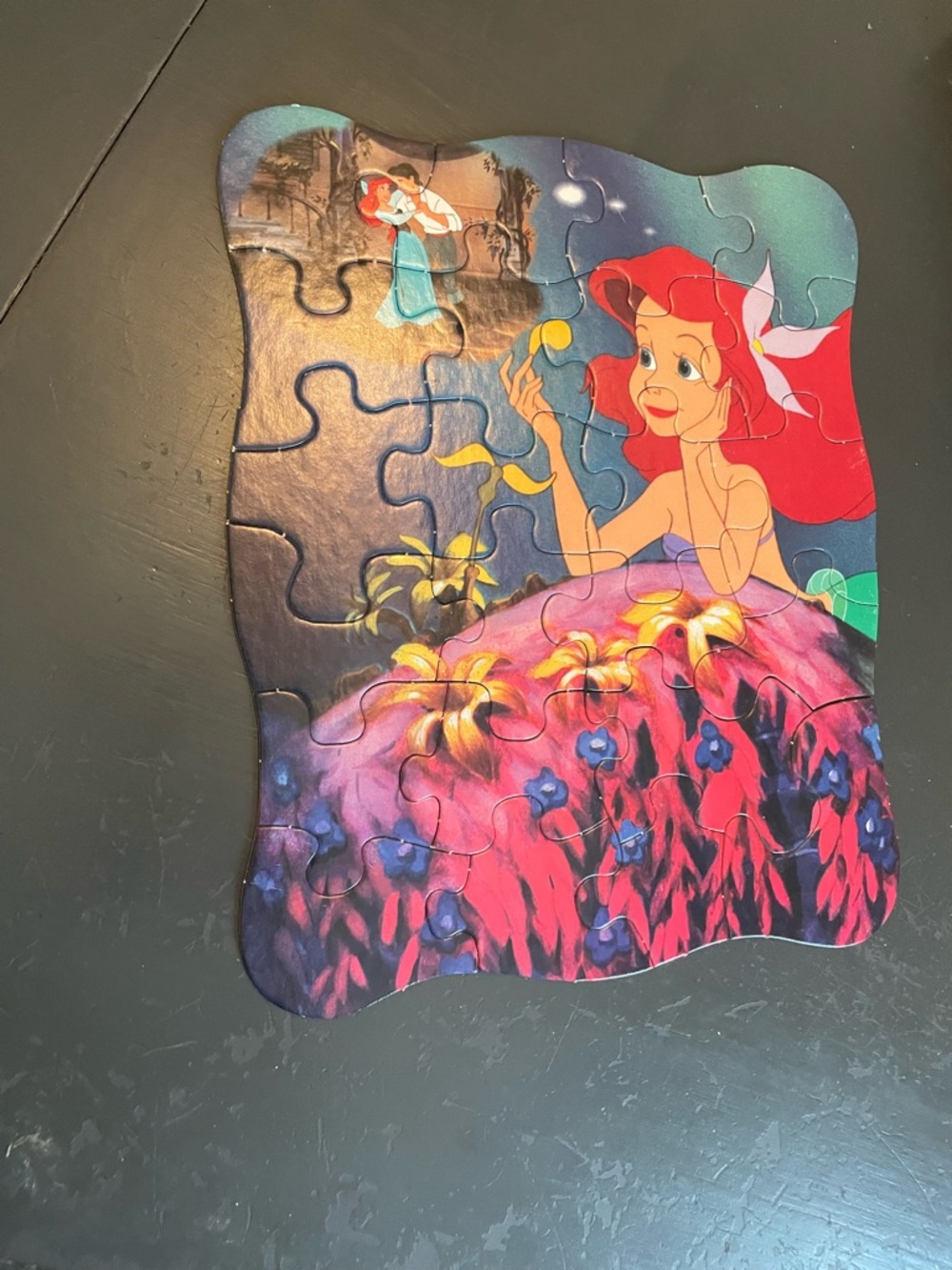 VTG 90s Disney Ariel Puzzle Art Panel - Red, Pink, Blue no box